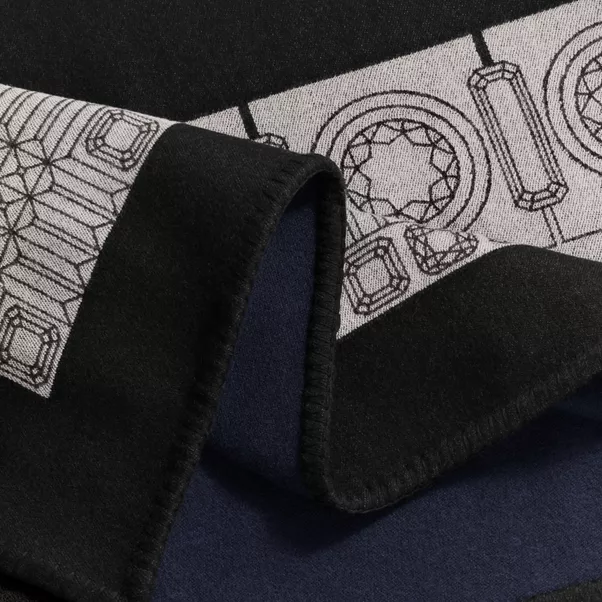 Blanket in Onyx and Sapphire Wool