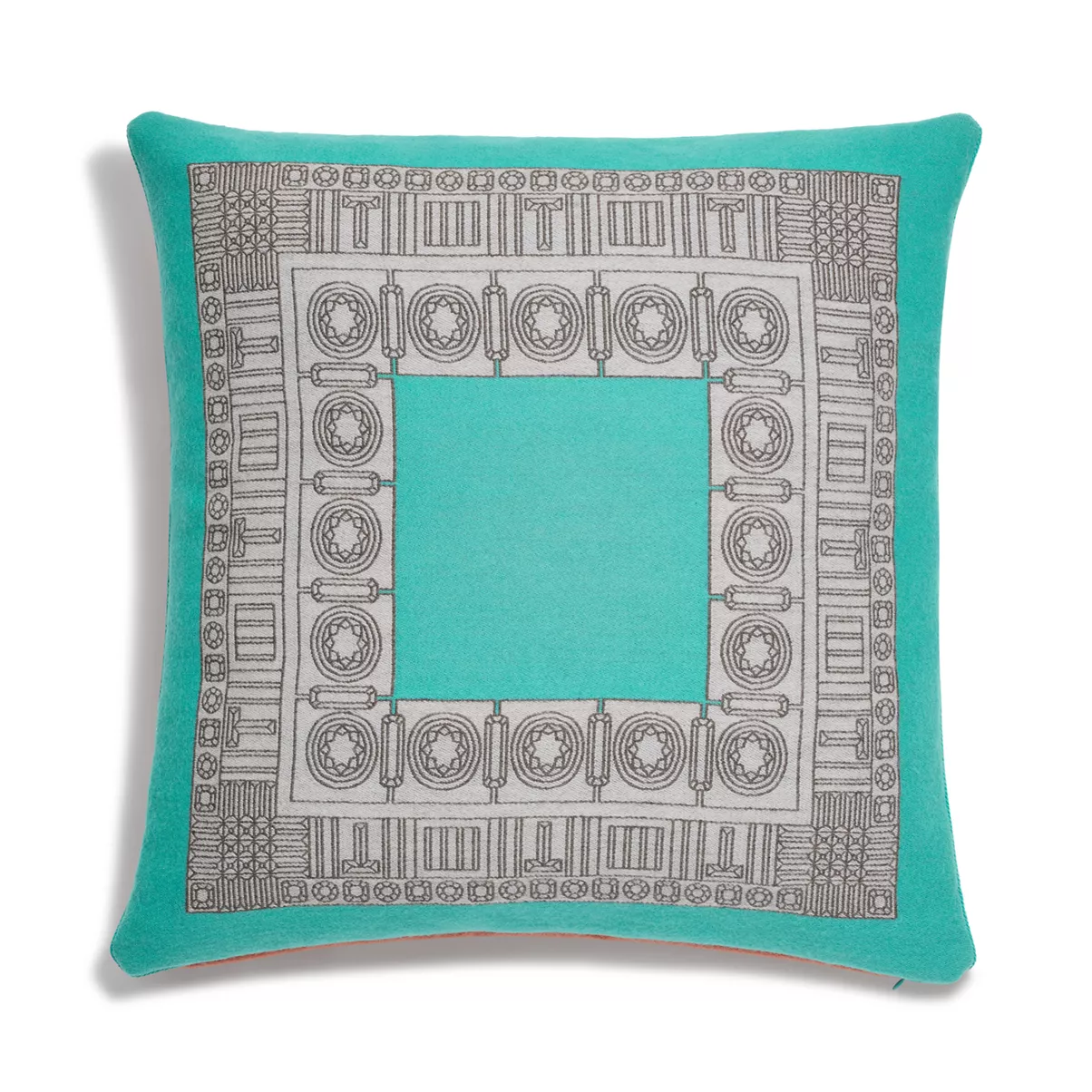 Cushion in Tiffany Blue&reg; and Carnelian Wool