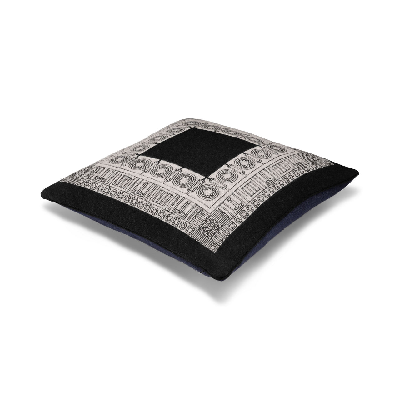 Cushion in Onyx and Sapphire Wool