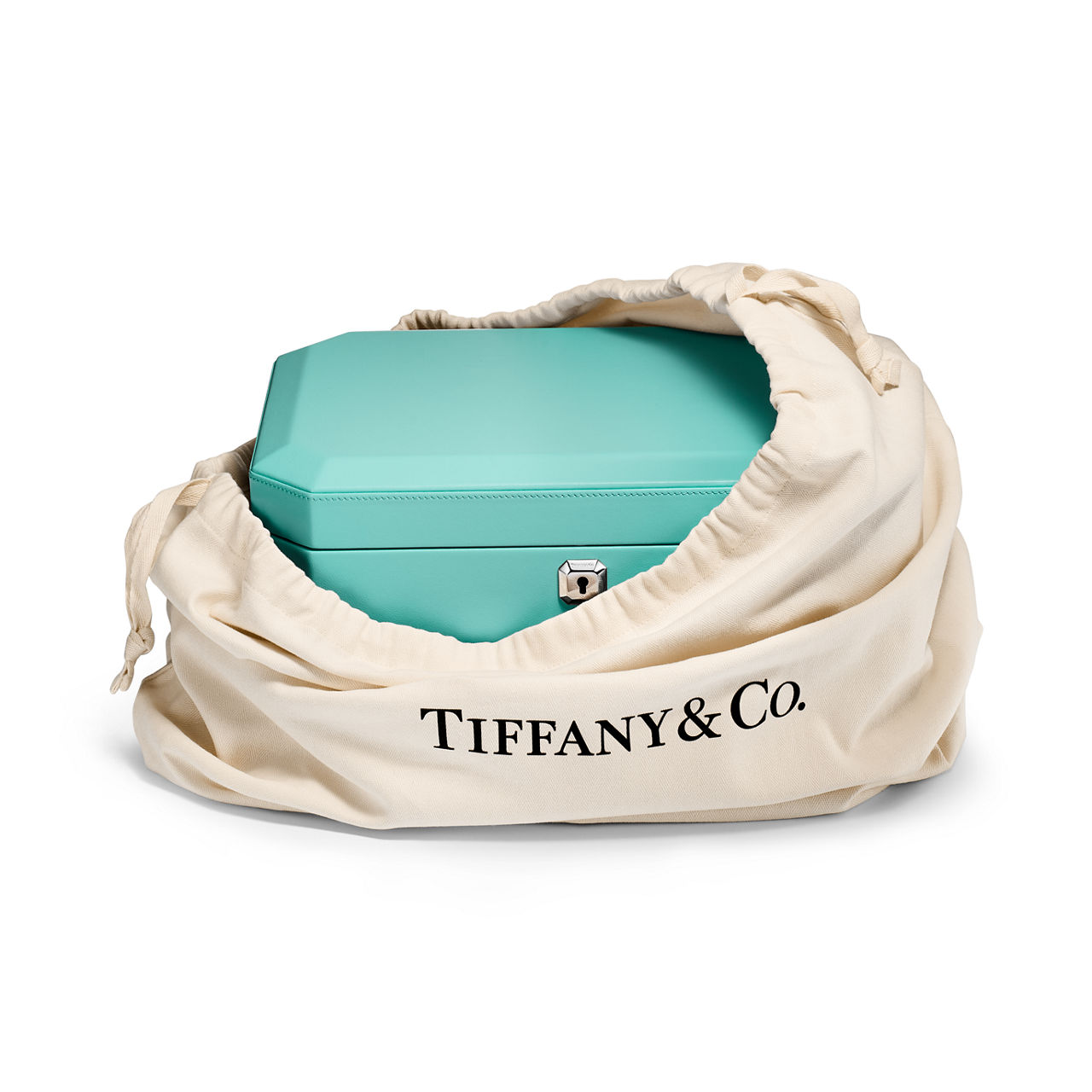 Tiffany Facets:Extra Large Jewellery Box in Tiffany Blue® Leather image number 3
