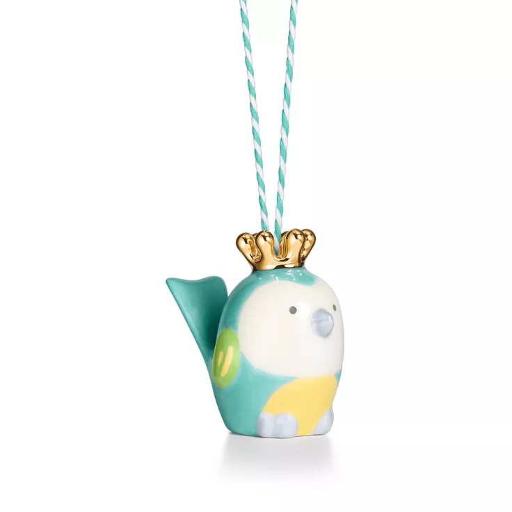 Tiny Tiffany:Baby Bird Ornament in Multicolored Earthenware, 1