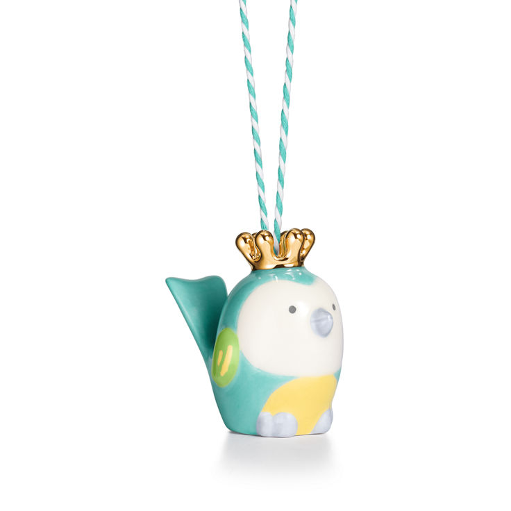 Tiny Tiffany:Baby Bird Ornament in Multicoloured Earthenware image number 1