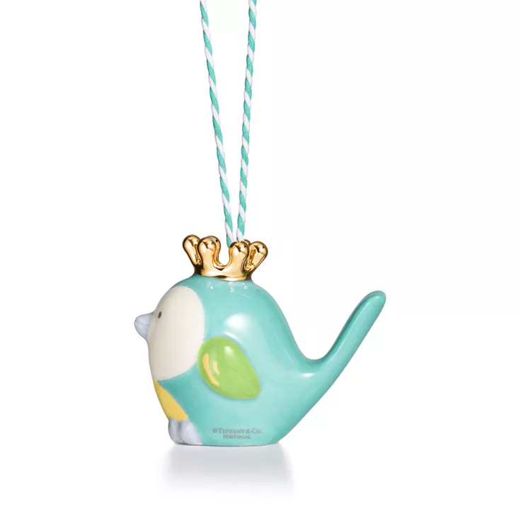 Tiny Tiffany:Baby Bird Ornament in Multicolored Earthenware, 2