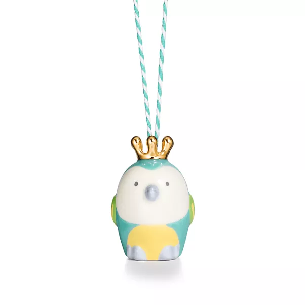 Baby Bird Ornament in Multicolored Earthenware