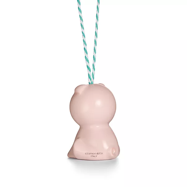 Pig Ornament in Multicolored Earthenware