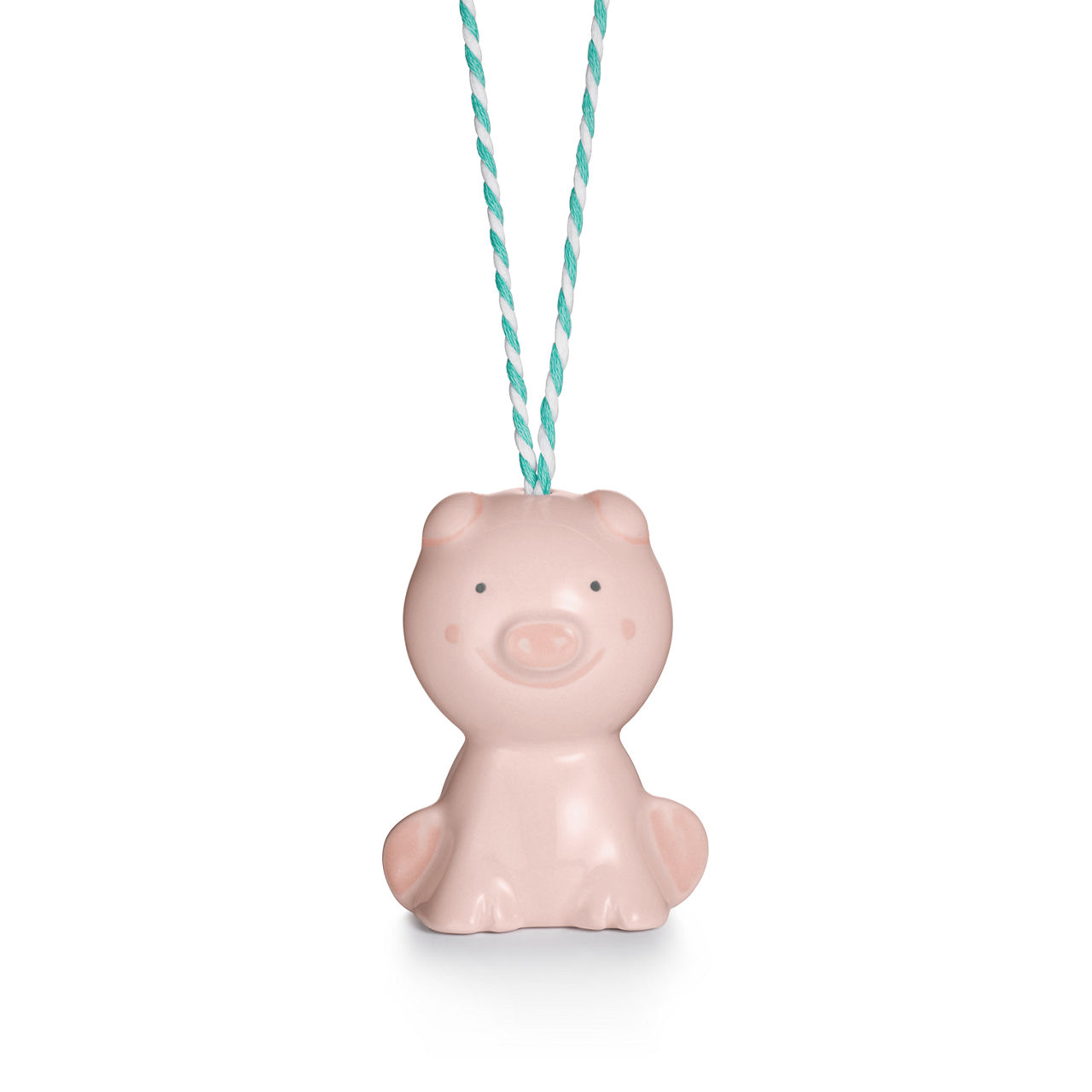 Pig Ornament in Multicoloured Earthenware