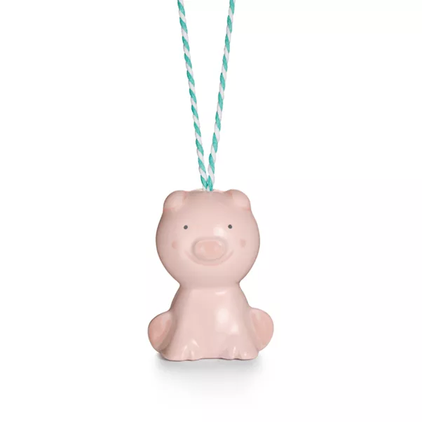 Pig Ornament in Multicolored Earthenware