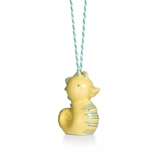 Seahorse Ornament in Multicolored Earthenware