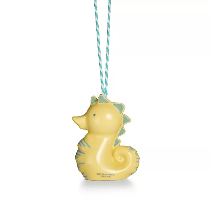 Tiny Tiffany:Seahorse Ornament in Multicolored Earthenware, 2