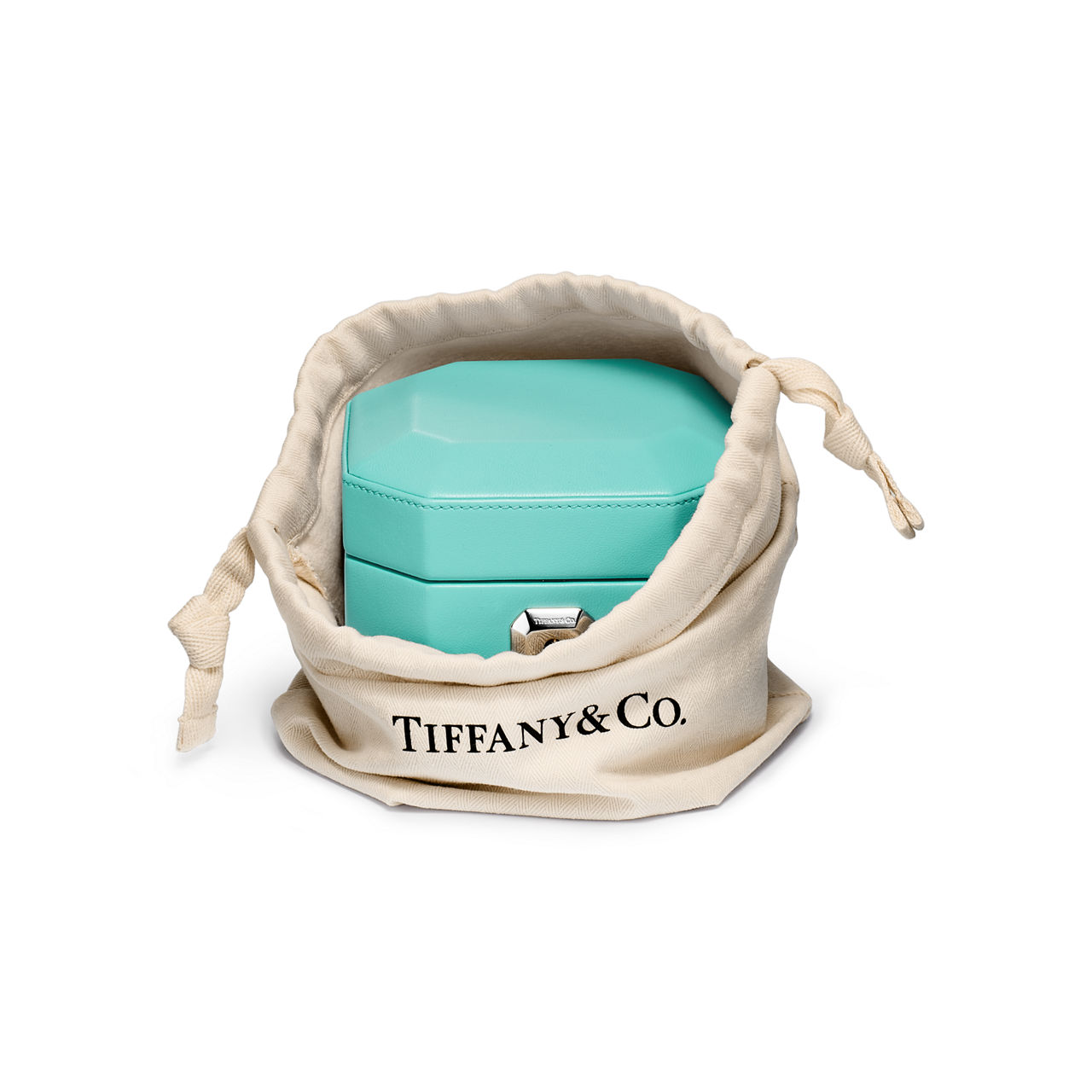 Tiffany Facets:Small Jewellery Box in Tiffany Blue® Leather image number 3