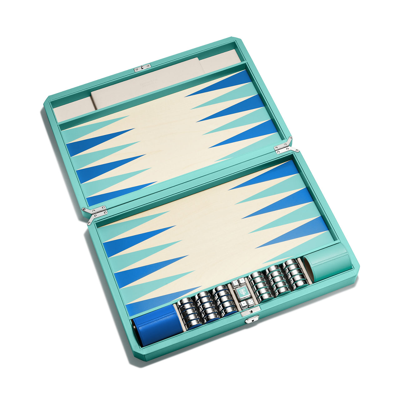 Tiffany Facets:Backgammon Set in Tiffany Blue® Leather image number 3