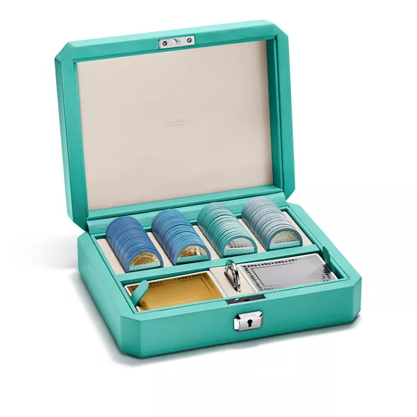 Poker Set in Tiffany Blue® Leather