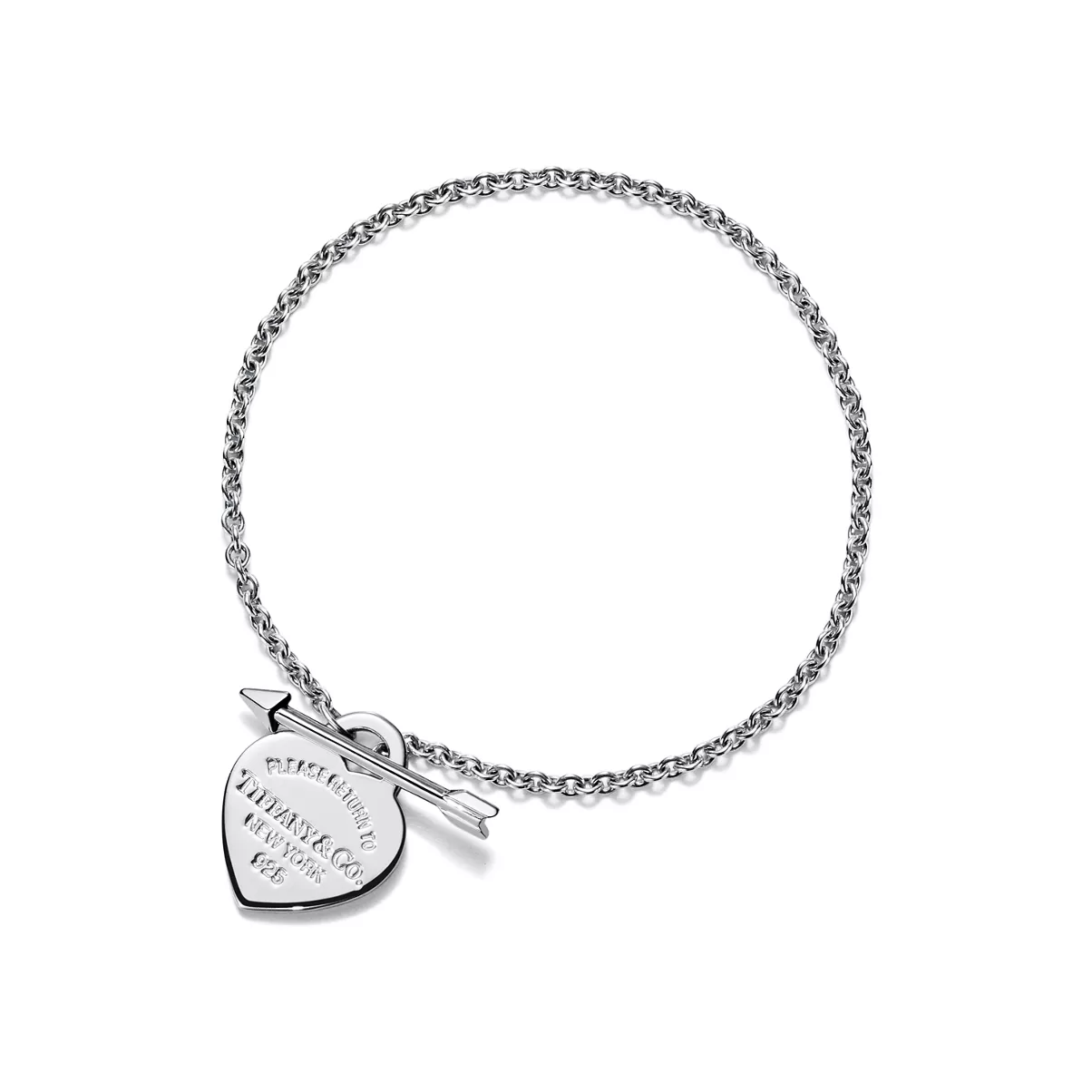Lovestruck Heart Tag Bracelet in Sterling Silver, Small