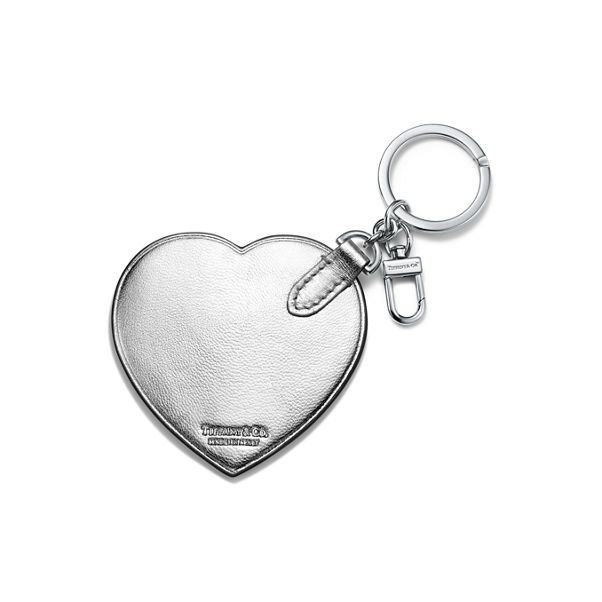 Return to Tiffany™:Padded Bag Charm in Silver-coloured Leather