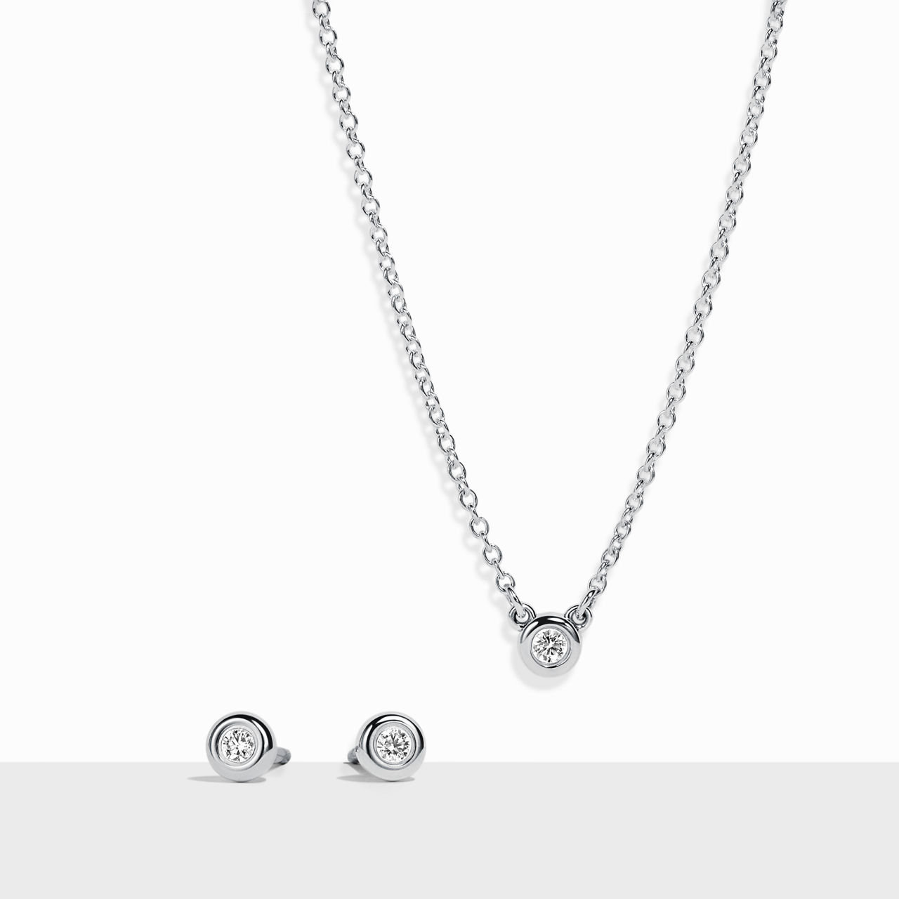 Elsa Peretti®:Diamonds by the Yard® Pendant and Earrings Set in Sterling Silver image number 0