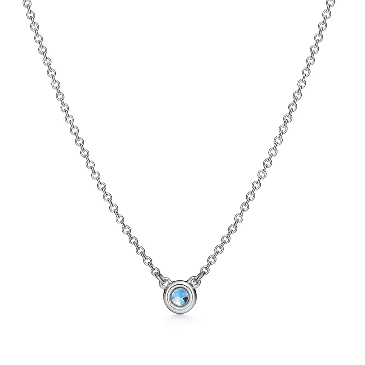 Elsa Peretti®:Color by the Yard Pendant and Earrings Set in Silver with Aquamarine, 4