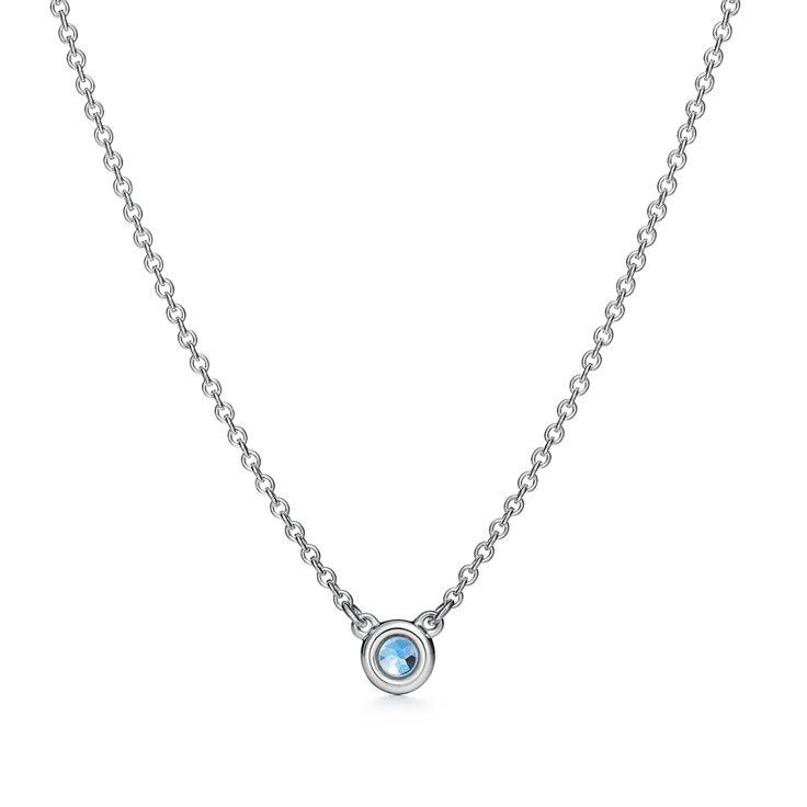 Elsa Peretti®:Color by the Yard Pendant and Earrings Set in Silver with Aquamarine image number 4