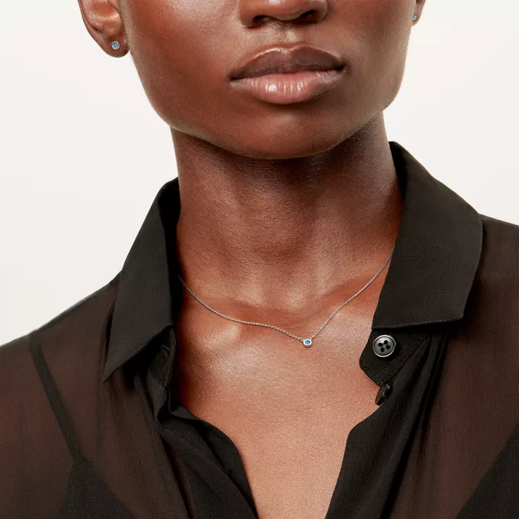 Elsa Peretti®:Color by the Yard Pendant and Earrings Set in Silver with Aquamarine, 1