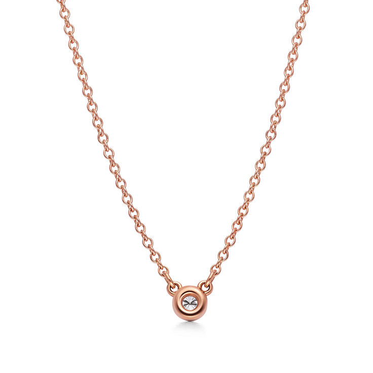 Elsa Peretti®:Diamonds by the Yard® Pendant and Earrings Set in Rose Gold image number 2