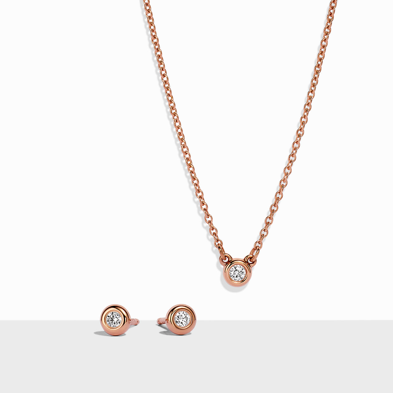 Elsa Peretti®: Diamonds by the Yard® Anhänger und Ohrringe im Set aus Roségold Bildnummer 0