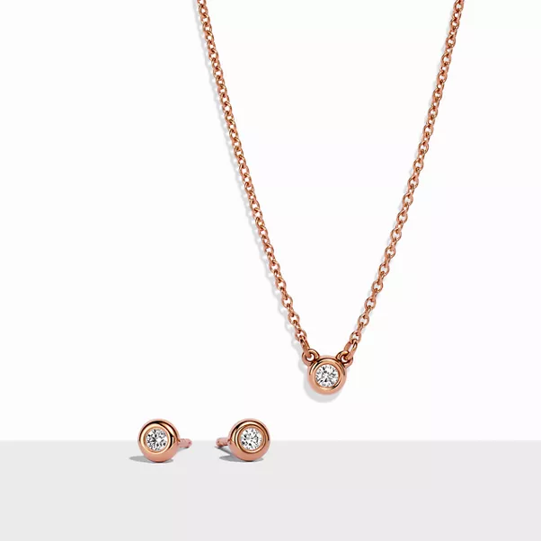 Diamonds by the Yard® Pendant and Earrings Set in Rose Gold