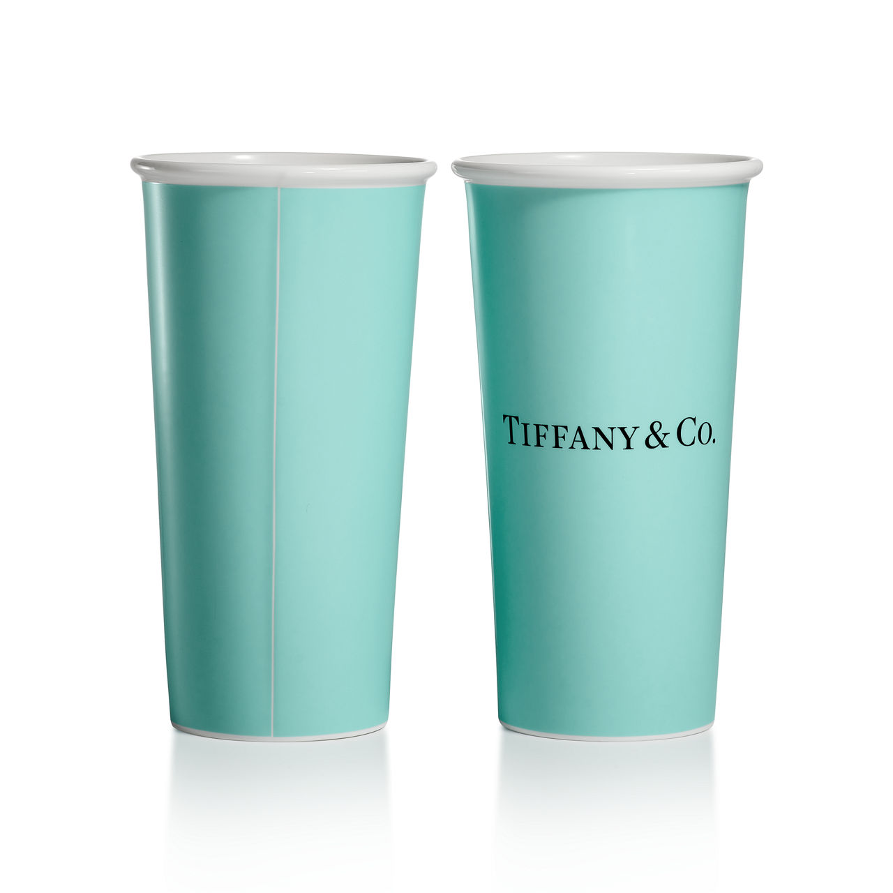 Große Tiffany Kaffeebecher aus Porzellan, 2er-Set