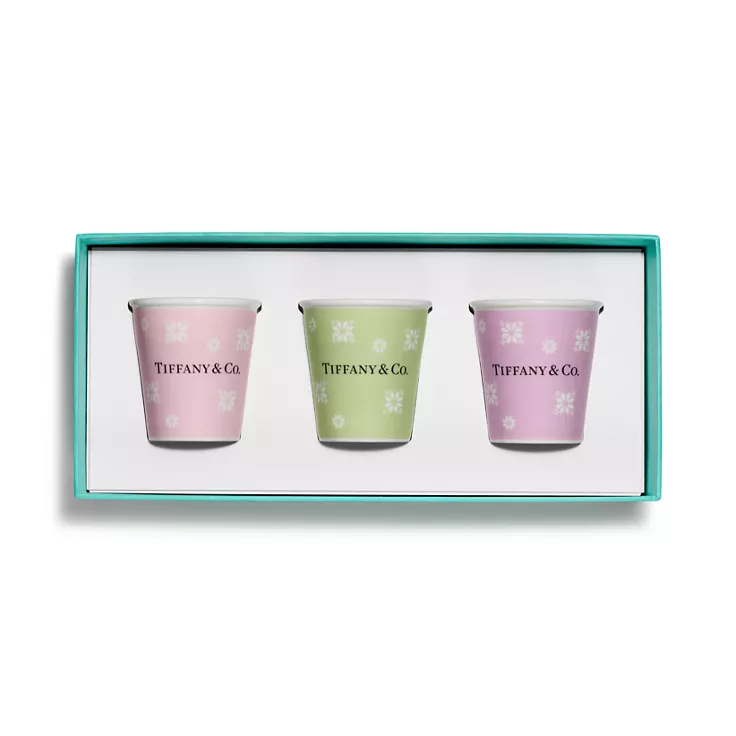 Collezione Tiffany Cups:Decorazioni bicchiere di carta con fiocchi di neve in porcellana fine, set di tre, 4