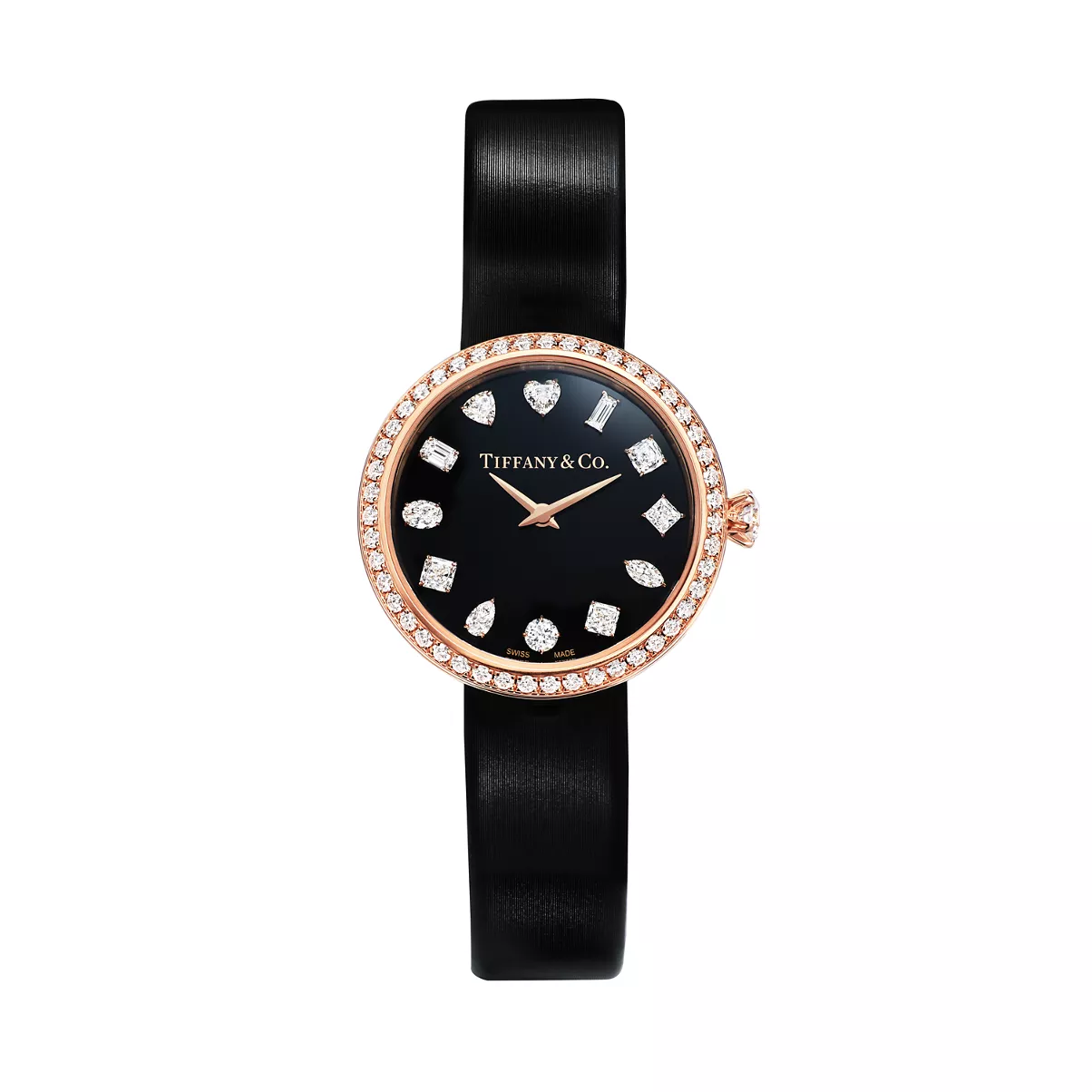 28 mm Round Watch in Rose Gold with Diamonds
