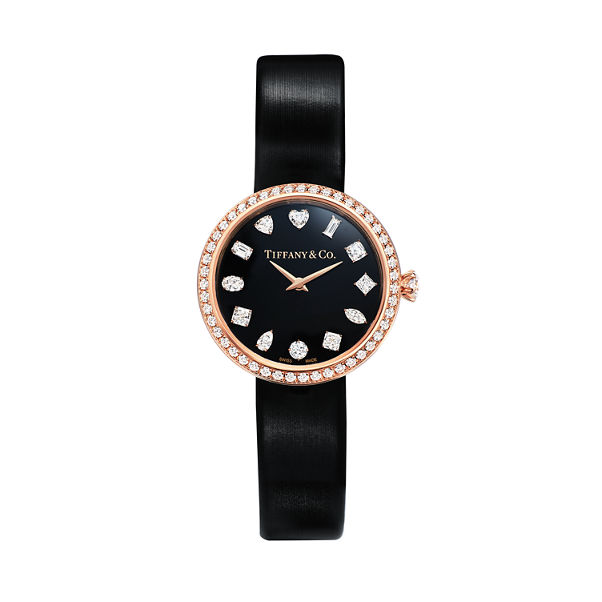 Tiffany Eternity:Montre ronde 28 mm en or rose et diamants