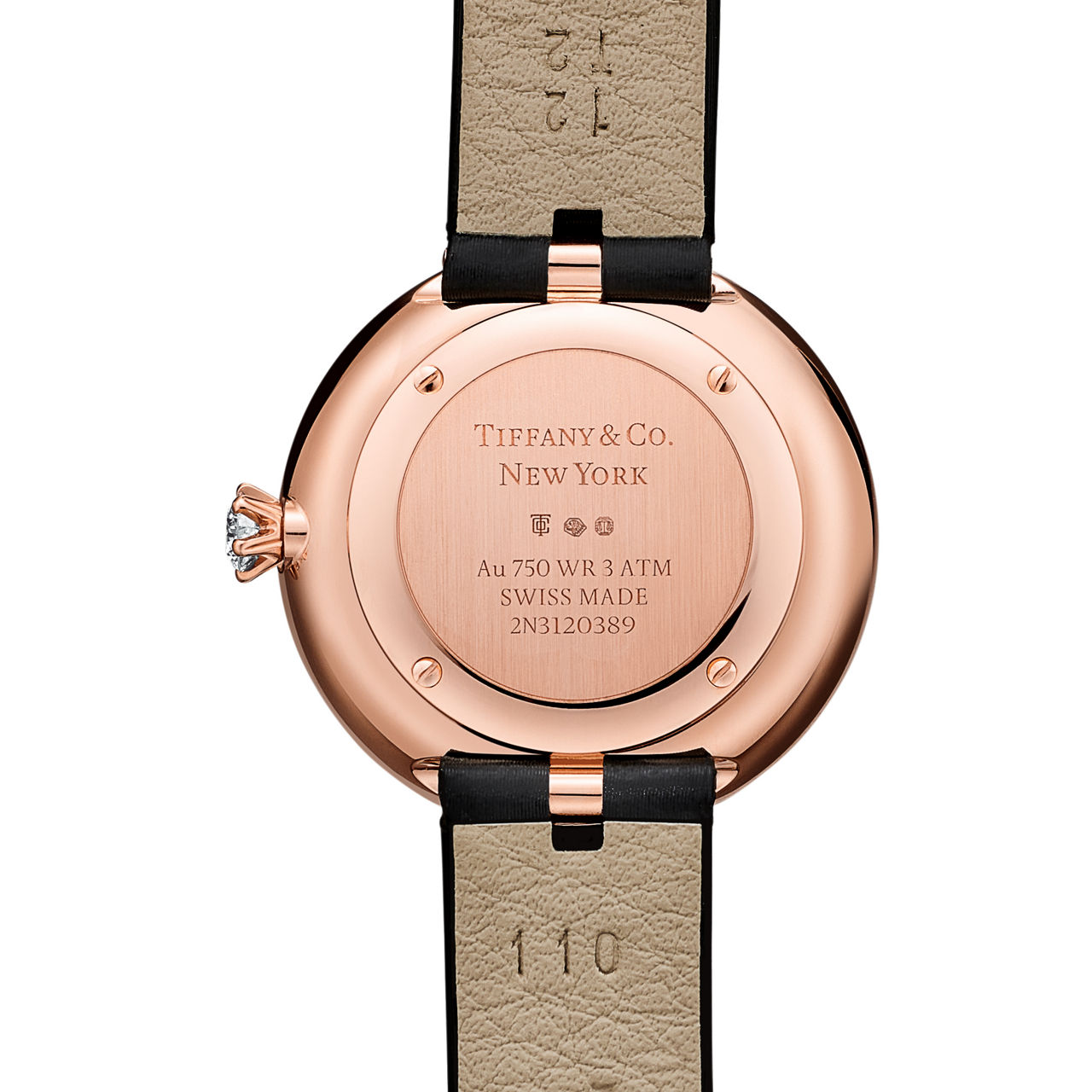 Tiffany Eternity:28 MM Round Watch in Rose Gold with a Rubellite and Diamonds image number 2