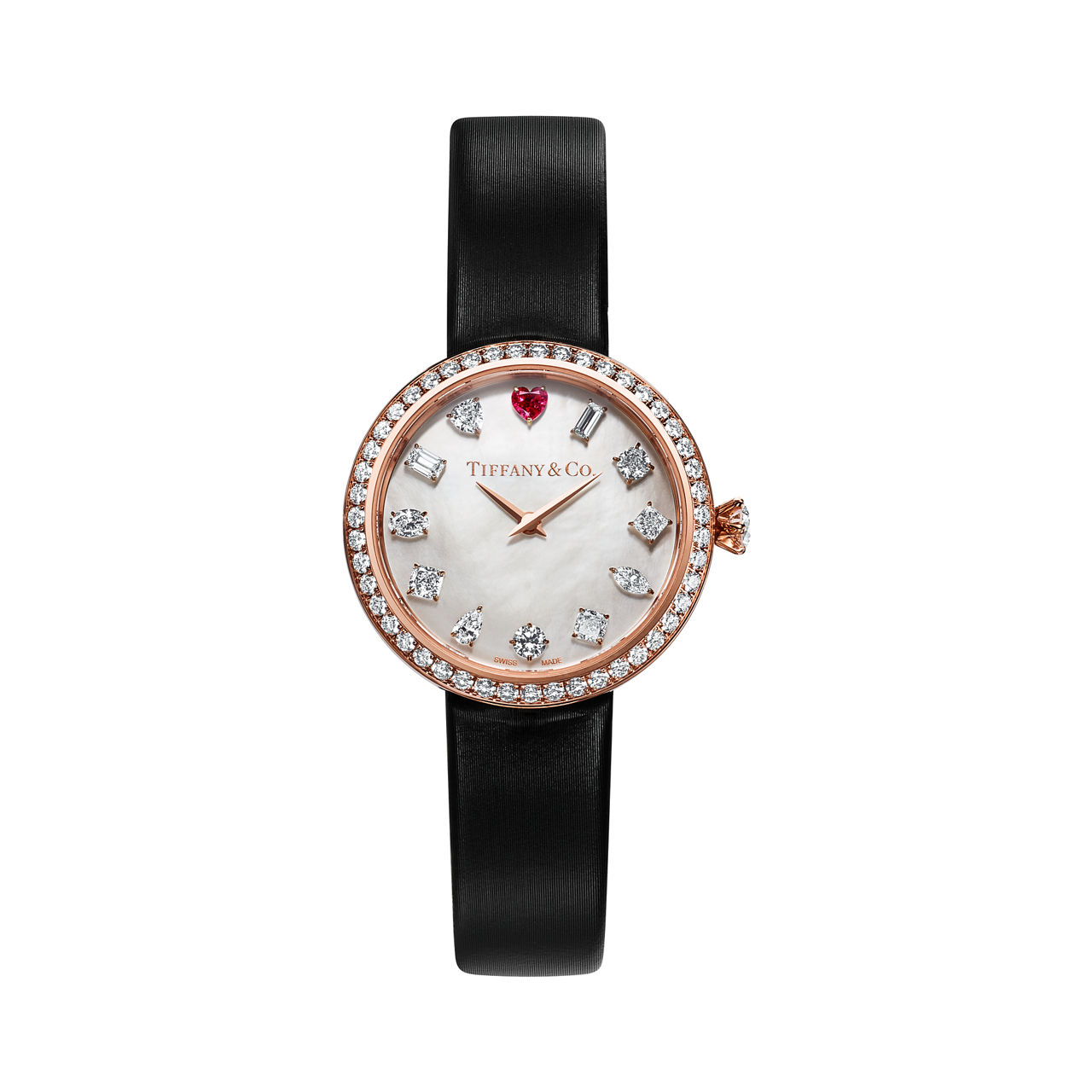 Tiffany Eternity:28 MM Round Watch in Rose Gold with a Rubellite and Diamonds image number 0