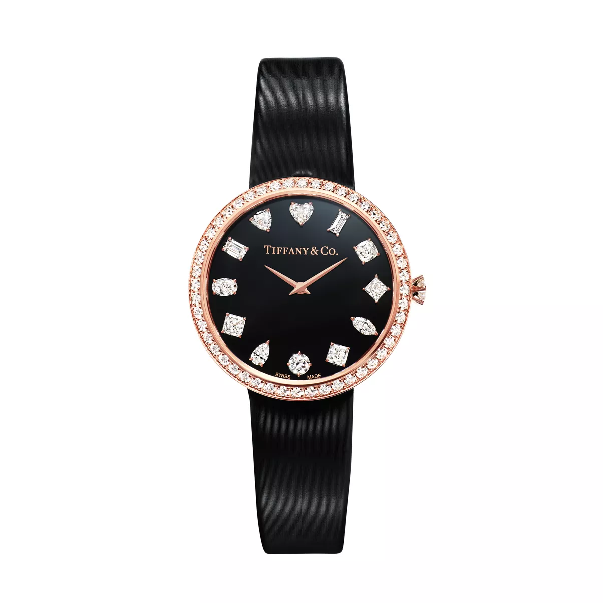 32 mm Round Watch in Rose Gold with Diamonds