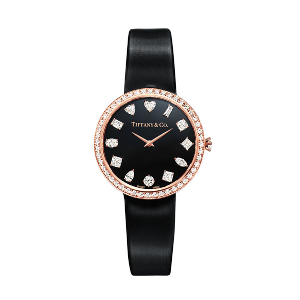 Tiffany Eternity:Runde Uhr 32 mm in Roségold mit Diamanten