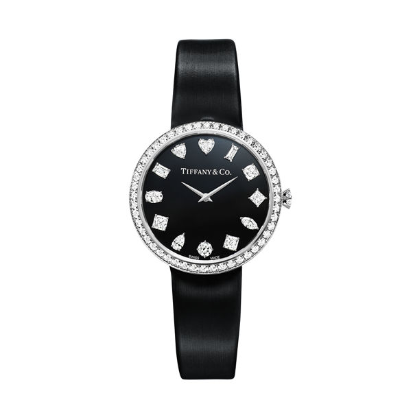 Tiffany Eternity:Montre ronde 32 mm en or blanc 18 carats et diamants