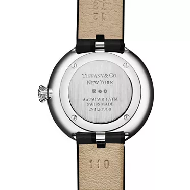 Tiffany Eternity:32 MM Round Watch in White Gold with a Rubellite and Diamonds, 2