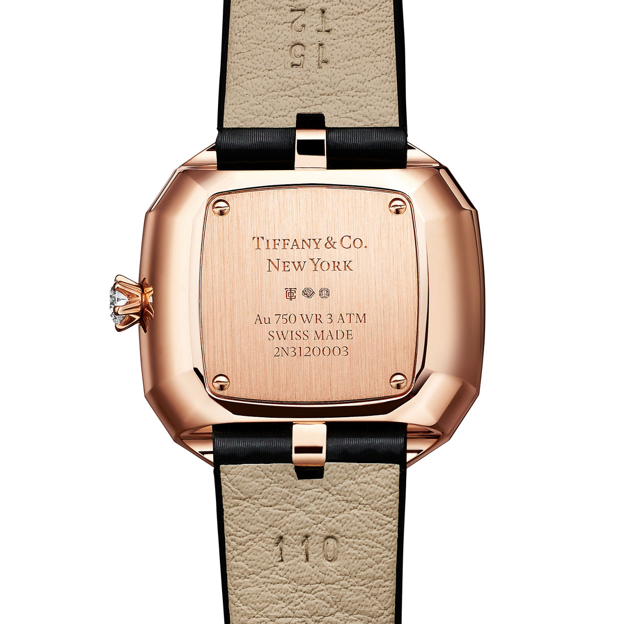 Tiffany Eternity:Cushionförmige Uhr 28 mm in Roségold mit Diamanten Bildnummer 2