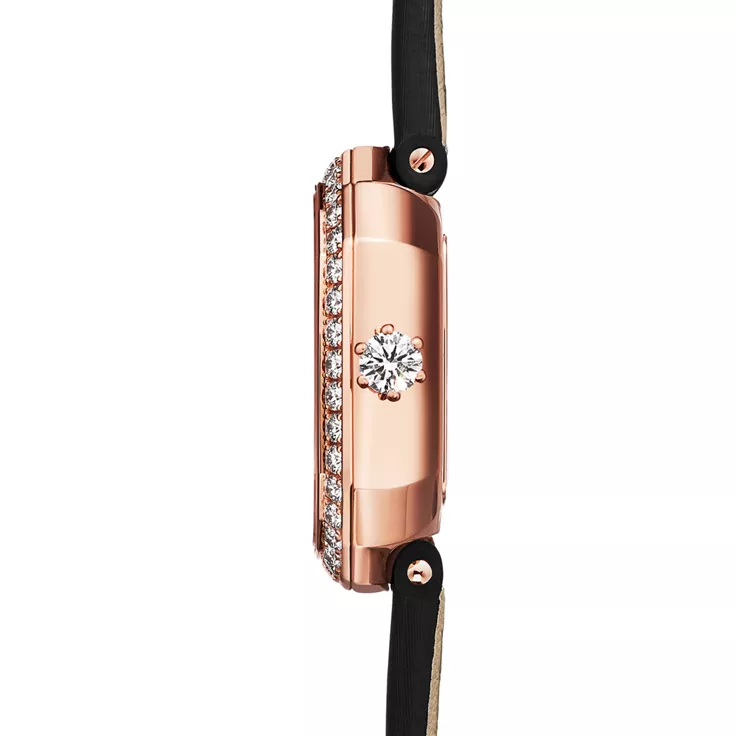 Tiffany Eternity:Reloj en forma cojín de 28 mm en oro rosa con diamantes, 4