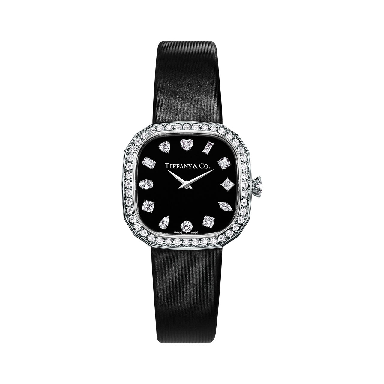 Tiffany Eternity:28 MM Cushion-shaped Watch in White Gold with Diamonds image number 0