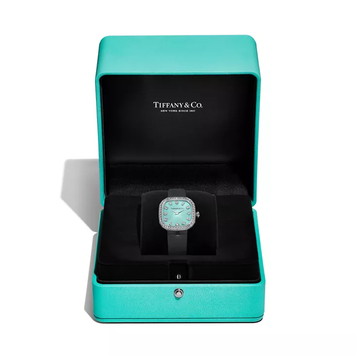 Tiffany Eternity:28 MM Cushion-shaped Watch in White Gold with Diamonds, 4
