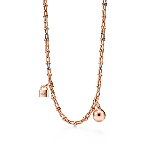 Tiffany HardWear:Small Single Wrap Necklace in Rose Gold