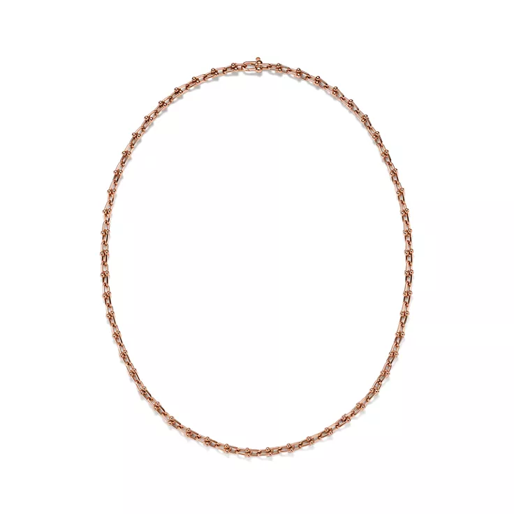Tiffany HardWear:Micro Link Necklace in Rose Gold, 1