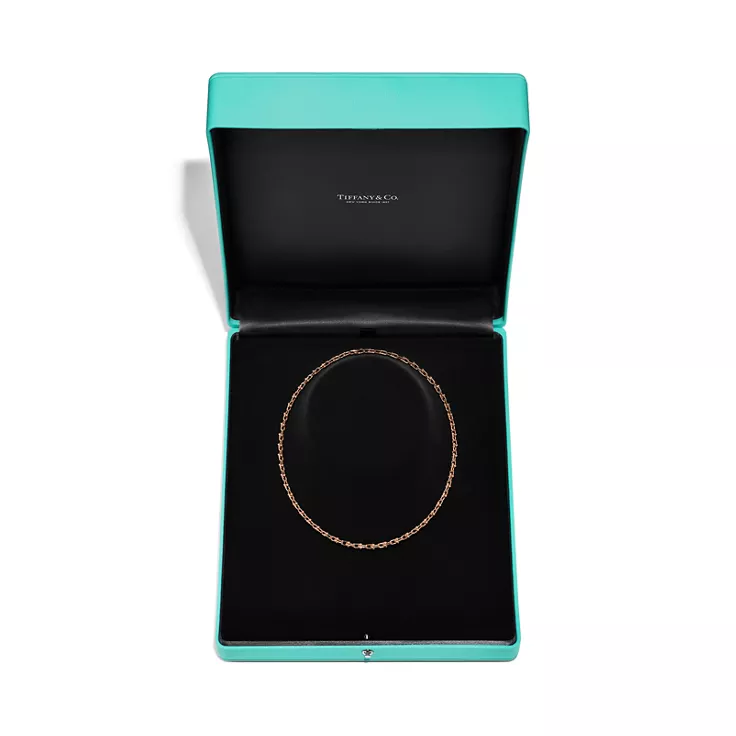 Tiffany HardWear:Micro Link Necklace in Rose Gold, 4