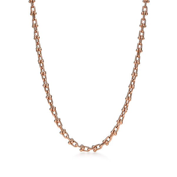 Tiffany HardWear:Micro Link Necklace in Rose Gold