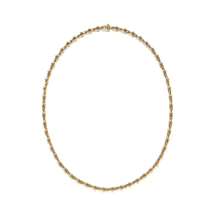 Tiffany HardWear:Micro Link Necklace in Yellow Gold, 12