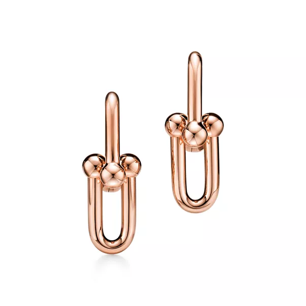 Mittelgroße Gliederohrringein Roségold