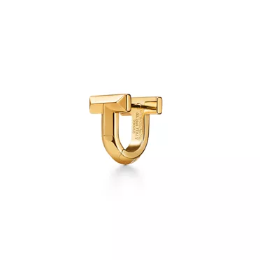 Tiffany T:T1 Half Pavé Diamond Huggie Earrings in Yellow Gold, 3