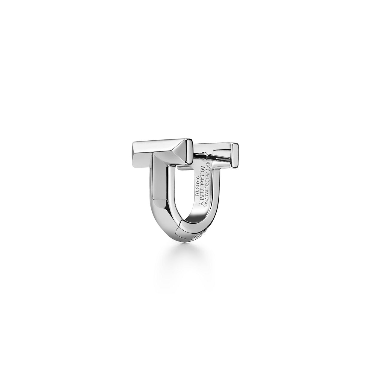 Tiffany T:T1 Half Pavé Diamond Huggie Earrings in White Gold image number 3