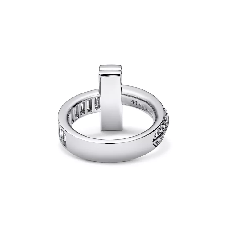 Tiffany T:T1 Ring in White Gold with Baguette and Pav&eacute; Diamonds, 4