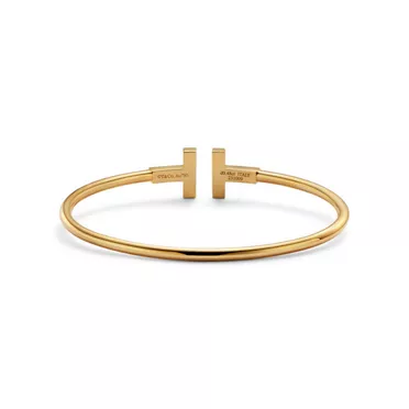 Tiffany T:Pavé Diamond Wire Bangle in Yellow Gold, 3