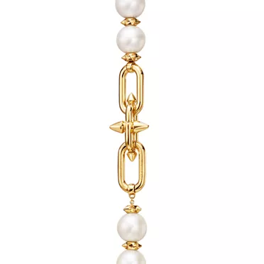 Tiffany Titan by Pharrell Williams:Pearl Necklace in Yellow Gold with Diamonds, 6